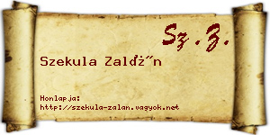 Szekula Zalán névjegykártya